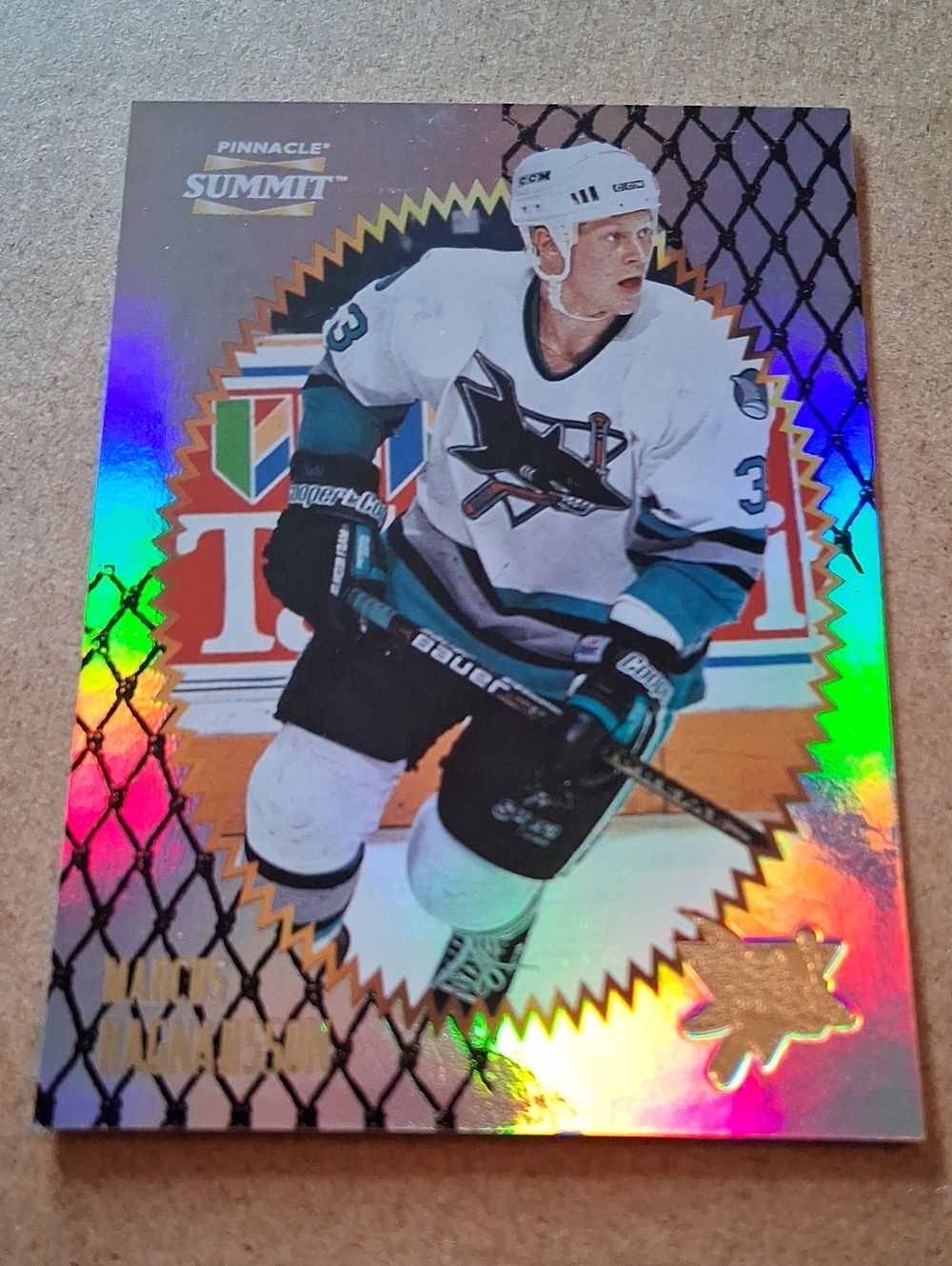 Pinnacle Summit Hockey Card - San Jose Sharks White Teal Jersey